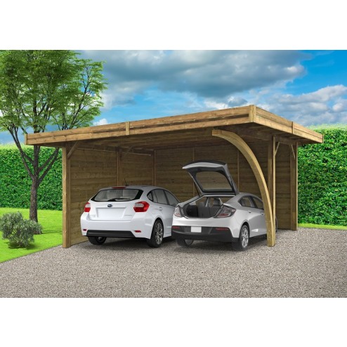 Carport en bois 2 places