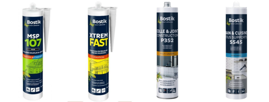 Mastic colle et silicone Bostik