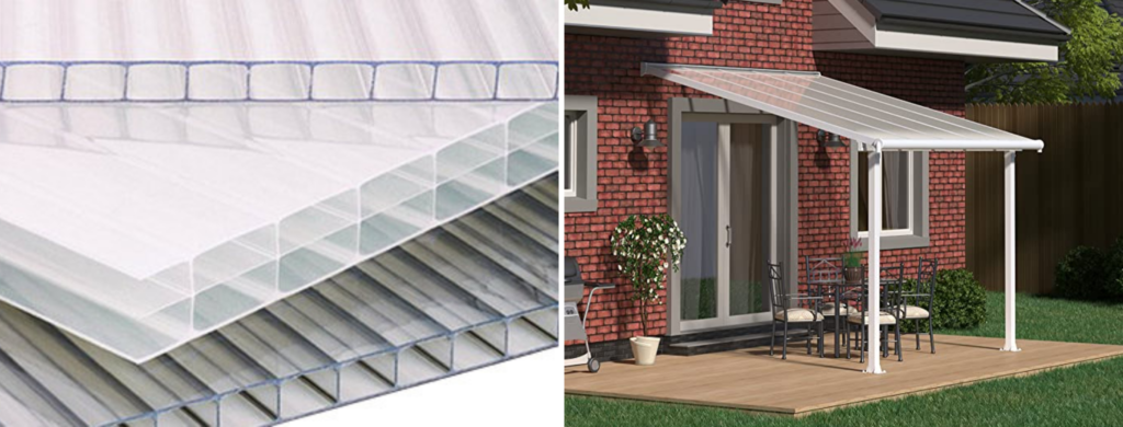 couverture de pergola en polycarbonate alvéolaire