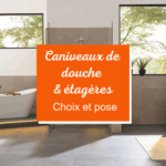 Pose d'un caniveau de douche Schlüter et étagère murale dans une salle de bain
